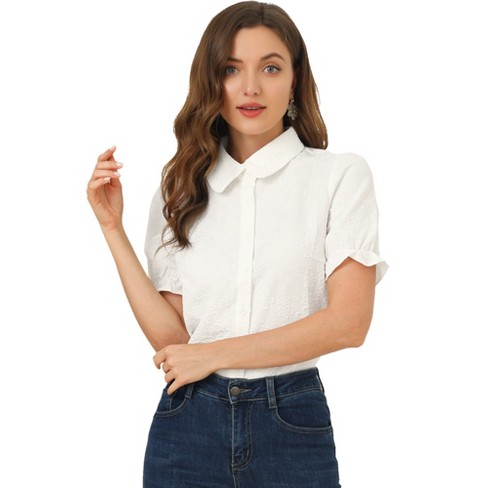 Womens White Short Sleeve Shirt