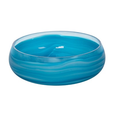 Beachcombers Blue Frosted Glass Decorative Bowl