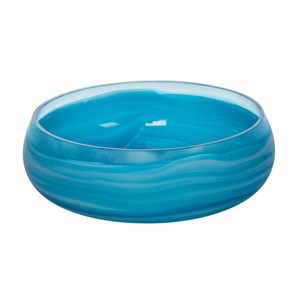 Beachcombers Blue Frosted Glass Decorative Bowl - 1 of 3