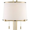 Possini Euro Design Palisade Modern Floor Lamp with Riser 69 1/2" Tall Satin Brass Metal Trimmed Fabric Drum Shade for Living Room Bedroom Office Home - 2 of 4