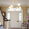 LLHZSY 6 Light Gold Brass Mid-Century Modern Ceiling Chandelier with White Globe Glass - 2 of 4