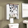 Bathroom Wall Mounted Cabinet, Medicine Cabinet with Sliding Barn Door & Adjustable Shelf, Farmhouse Over Toilet Storage Cabinets - 2 of 4