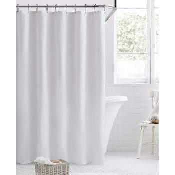 GoodGram Basics Splash Guard Waterproof White Fabric Shower Curtain Liner With Rust Proof Metal Grommets - Standard Size