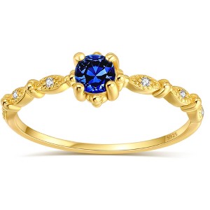 Thalia Birthstone Engagement Ring Sterling Silver Cz Women Ginger Lyne Collection - 1 of 4