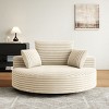 55" Fluffy Corduroy Chenille Foam Swivel Chair,Modern 360° Sleeper Lounge Seat for Living Room or Bedroom–The Pop Home - 3 of 4