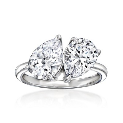 Ross-Simons 3.00 ct. t.w. CZ Toi Et Moi Ring in Sterling Silver