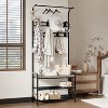 Entrance Cloakroom, 4-in-1 Entrance Shoe Tree, 3 Tier Storage Shelf With 8 Movable Hooks, Multifunctional Entrance Cabinet, Shoe Cabinet Entrance - 2 of 4