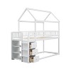 NicBex Twin Loft Bed House Shaped Wooden Bed Frame with Storage Shelf, 3 Drawers, Ladder and Full Length Guardrail, No Box Spring Required, White - 4 of 4