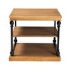 Baxton Studio Sebastian Traditional Industrial Oak Brown Finished Wood and Black Metal 3-Tier End Table - 3 of 4