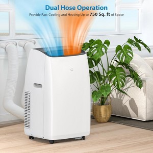 14,000 BTU Inverter Dual Hose Portable AC, Heater, Dehumidifier & Fan w/ Remote, Sleep Mode 42dB, 24H Timer, Cools up to 750 Sq Ft, Window Kit. - 1 of 4