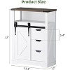 Garvee Bathroom Floor Cabinet with Sliding Barn Doors and 3 Drawers Small Wooden Storage Organizer White, 12"D x 23.5"W x 32"H, white - 2 of 4