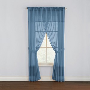 BrylaneHome BH Studio Sheer Voile 5 Piece One-Rod Curtain Set - 1 of 4