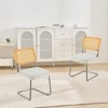 VEVOR Rattan Dining Chairs Set of 2, Mid Century Modern Dining Chair, Upholstered Velvet Accent Chair with Rattan Back,  (18.1 Inch) - 2 of 4