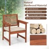 Tangkula Outdoor Hardwood Armchairs Set of 2/4 Weather-resistant Slatted Armchairs w/Removable Cushions - 4 of 4