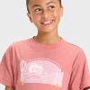 Girls' Short Sleeve Oversized Scenic Desert Graphic T-Shirt - Cat & Jack™ Pink Rose - 2 of 4