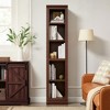 JAHRSTIM Halston Narrow Bookcase, Adjustable Storage Open Display Shelving Unit for Home and Office Space, 15.75”L x 13.78”W x 72.8”H, Dark Cherry - 2 of 4