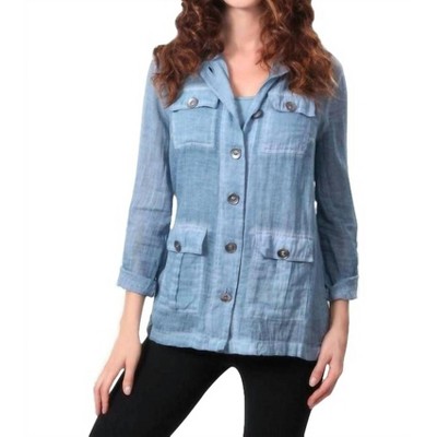 Women's Oil Wash Hooded Button-Up Cardigan - ANGEL