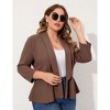 Coolmee Women Plus Size Casual Blazer Open Front Long Sleeve Work Office Cardigan Jackets - 4 of 4