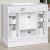 36" Bathroom Vanity with Sink, Freestanding White Cabinet with 6 Drawers and Door, Solid Wood & MDF with Ceramic Top - 3 of 4