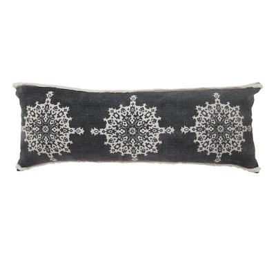 20" Orange and Off White Throw Pillow