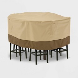 Veranda Large Round Patio Table Set Cover With Umbrella Hole