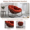 MOONMISS Outdoor Rocking Chair, Patio Oversized Wicker Egg Rocking Chair,Indoor & Outdoor Comfy Rocker Chair with Thick Cushion - 3 of 4