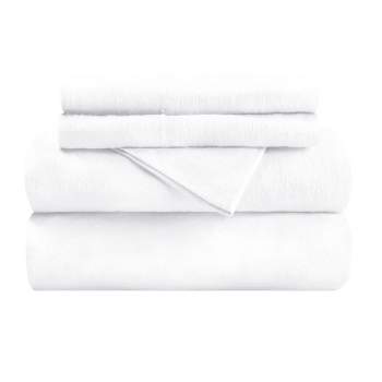 Heavyweight Cotton Flannel Solid or Trellis Deep Pocket Sheet Set by Blue Nile Mills