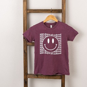 The Juniper Shop 100 Days Of School Stacked With Smiley Face Youth Short Sleeve Tee - 1 of 2