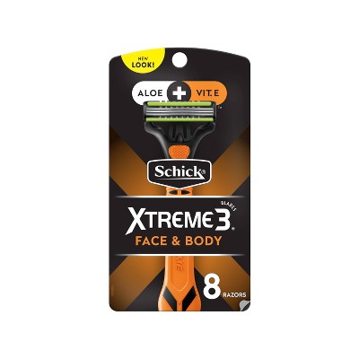Schick Xtreme 3 Blade Face and Body Men's Disposable Razors - 8ct
