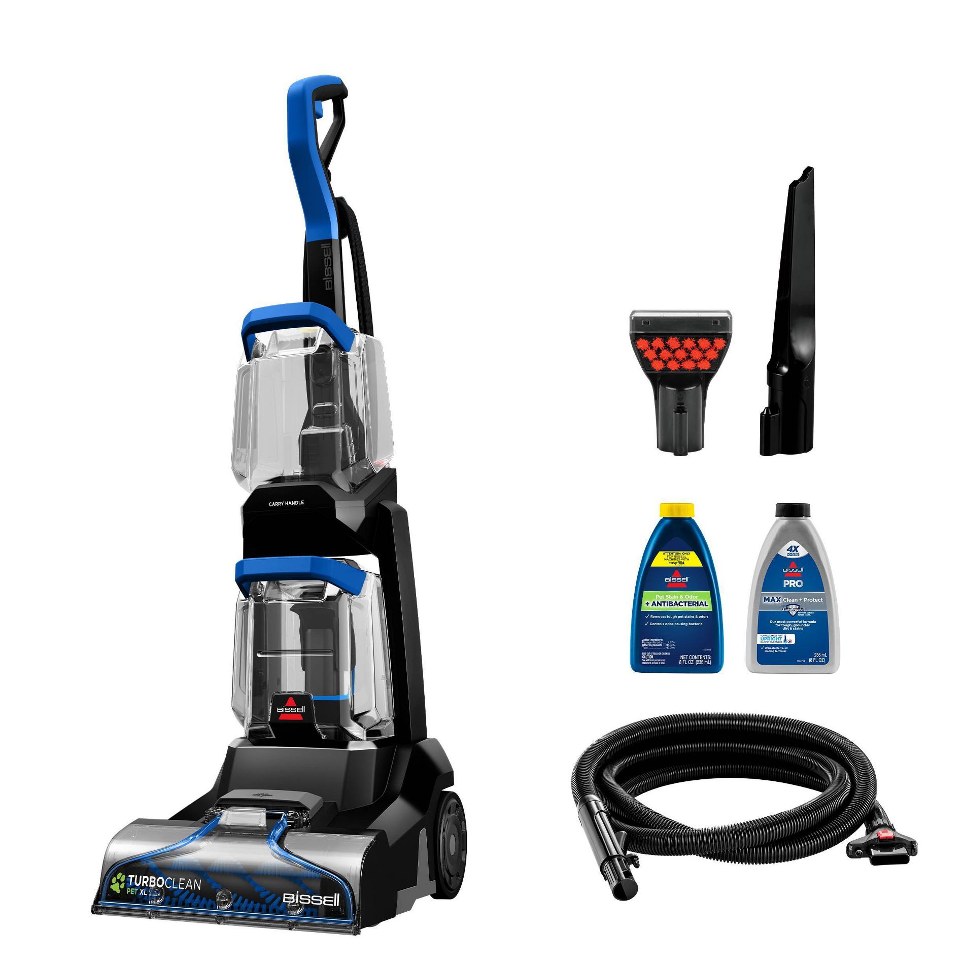 BISSELL TurboClean Pet XL Carpet Cleaner 3738 10" Cleaning Path Black: Electric Carpet Shampooer Machine, 1-Gallon Tank, 20ft Cord