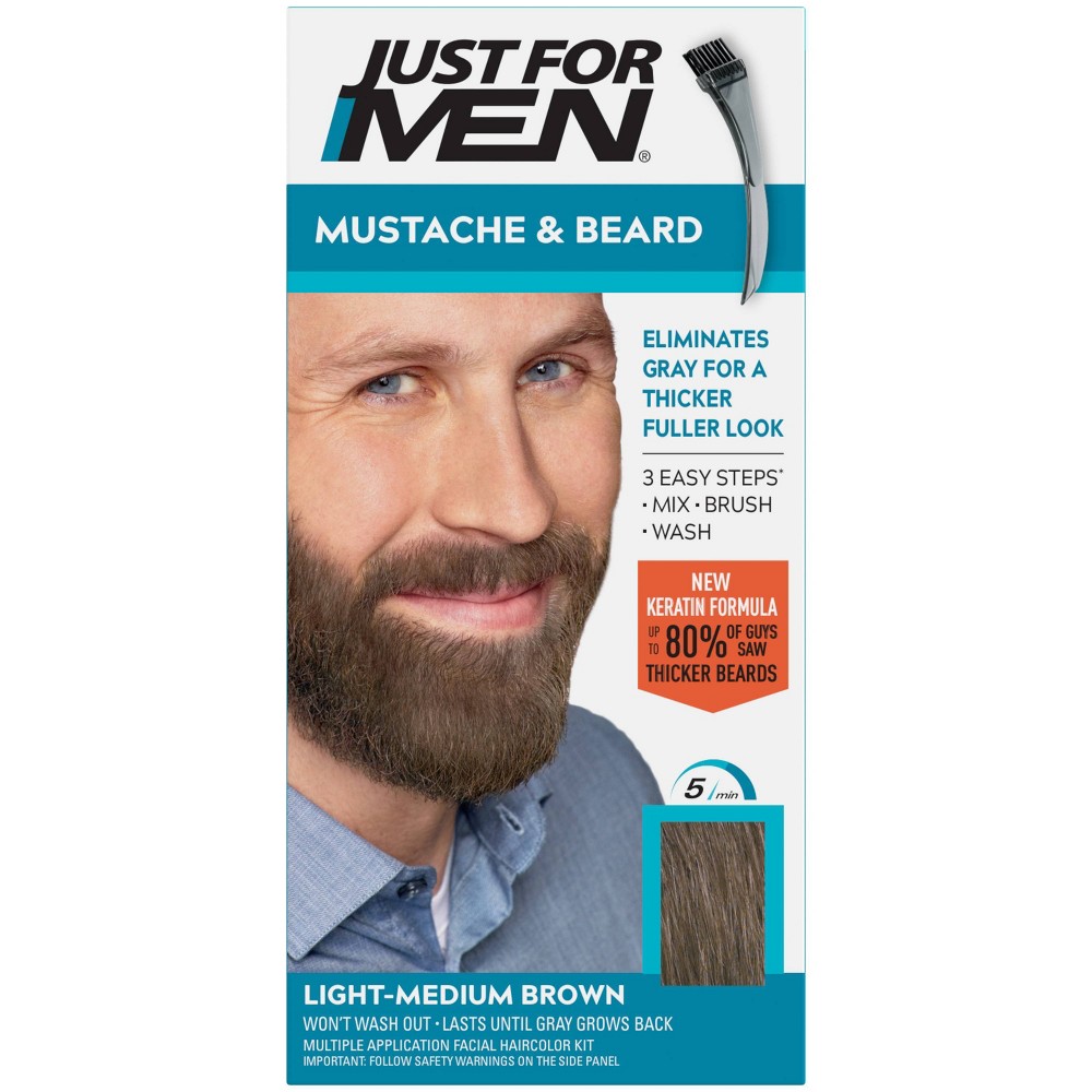 Photos - Hair Dye Just For Men Mustache & Beard Light-Medium Brown M-31