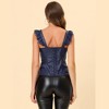 Allegra K Women's Lace Trim Party Faux Leather PU Tank Top - 4 of 4