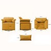 Vynxaria Modern 360° Swivel Square Accent Sofa Chair, Orange Fluffy Fabric, Gold Metal Legs, Ergonomic (31.5"W×29.5"D×33.5"H) - 4 of 4