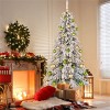 6ft Flocked Christmas Tree with 589 Branch Tips - Snow-Laden Design, 48 Xmas Balls Included, Fireproof PVC Material - 4 of 4
