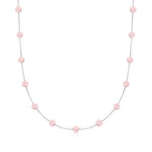 Ross-Simons 6-6.5mm Pink Cultured Pearl Station Necklace in Sterling Silver - 1 of 4