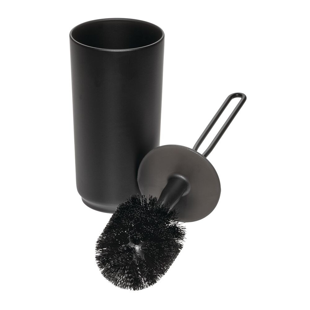 Photos - Toilet Brush iDESIGN Austin Toilet Bowl Brush and Holder Set Matte Black