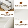 Nightstand with Drawers Bedside Table White End Table Modern Bed Side Table 2 Drawers Night Stand Drom Side Table Curved with Handle Free Design - 4 of 4