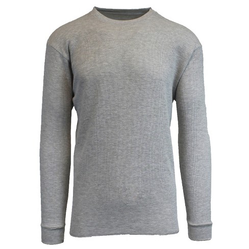 Galaxy By Harvic Men s Oversized Long Sleeve Thermal Shirt Heather Grey 4XL