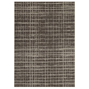 Modern Striped Area Rug Washable Rug Stain Resistant Foldable Indoor Carpet with Non-Slip Backing Low Pile Floor Cover for Living Room Bedroom - 1 of 4