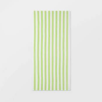 Striped Beach Towel Green/White - Sun Squad™