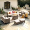 7 Piece Patio Conversation Set With Fire Pit Table - 2 of 4