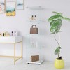 Vynxaria Glass Display Cabinet 4 Shelves with Door, Floor Standing Curio Bookshelf for Living Room Bedroom Office,white - 3 of 4