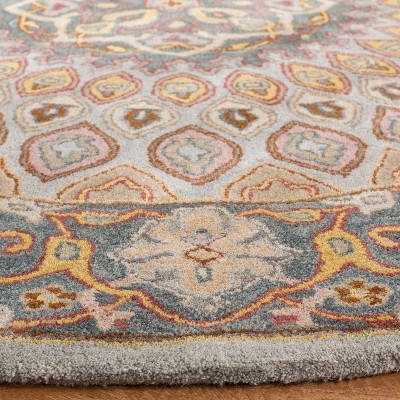 Heritage Blue and Grey Hand-Tufted Wool Round Rug