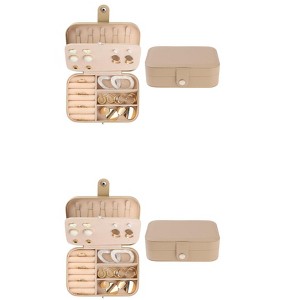 Unique Bargains Travel Portable PU Leather Jewelry Box for Earring Necklace - 1 of 4