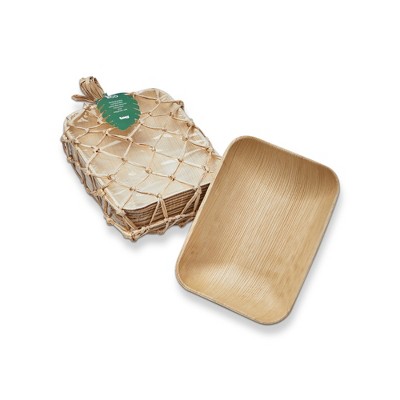 tagltd Eco Palm Leaf Rect Bowl Set of 12