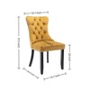 FURNIinspire Dining Chairs Dining Room Chair Kitchen Chairs Set Of 2, Modern Velvet Upholstered Solid Wood Dining Chair, Gold, 24.4"*19.7"*37.5" - 3 of 4