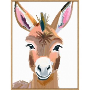 Amanti Art Esel Donkey by Ohkimiko  Framed Canvas Wall Art - 1 of 4