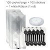 Wrapables Translucent Candy and Cookie Bags, Favor Treat Bags with Labels for Parties and Wedding (100pcs), (Ribbon) Handmade - 2 of 4