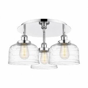 Bell - 3 Light Flush Mount In Art Deco Style-9.25 Inches Tall and 19.75 Inches Wide - 1 of 1