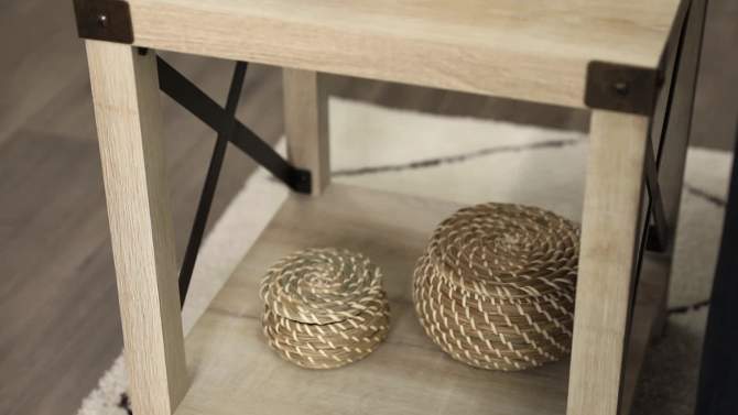 Sophie Rustic Industrial X Frame Side Table - Saracina Home, 2 of 17, play video